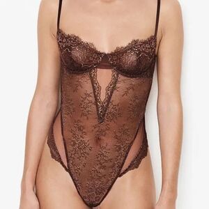 Victoria's Secret Brown Lace Bodysuit
